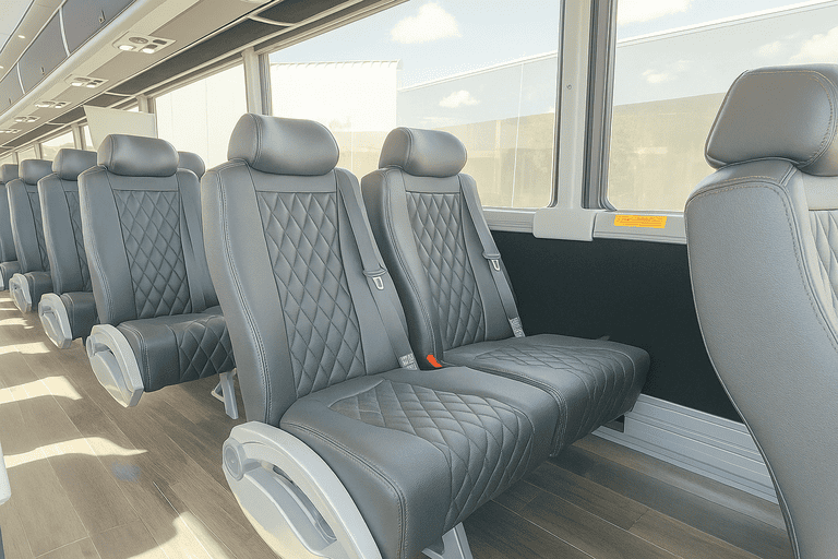 interior of Coach Bus Fontana charter bus