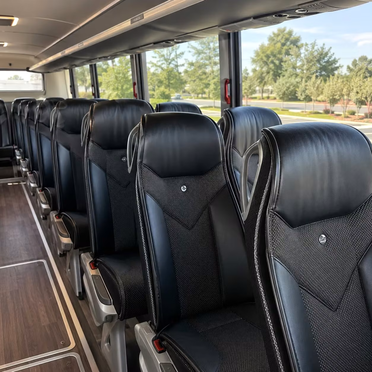 56 passenger charter bus inside
